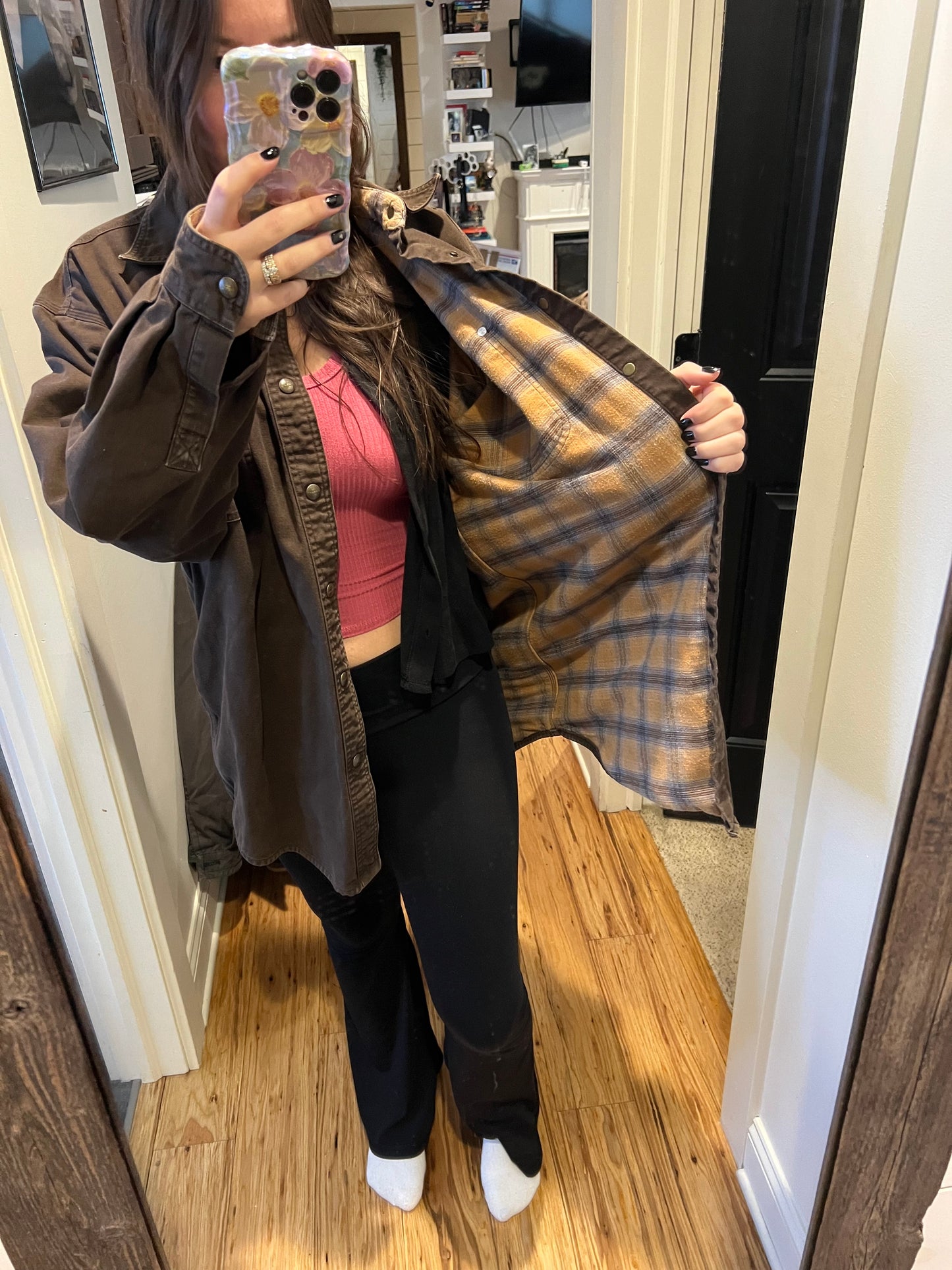 CARHARTT blanket lined button up barn jacket