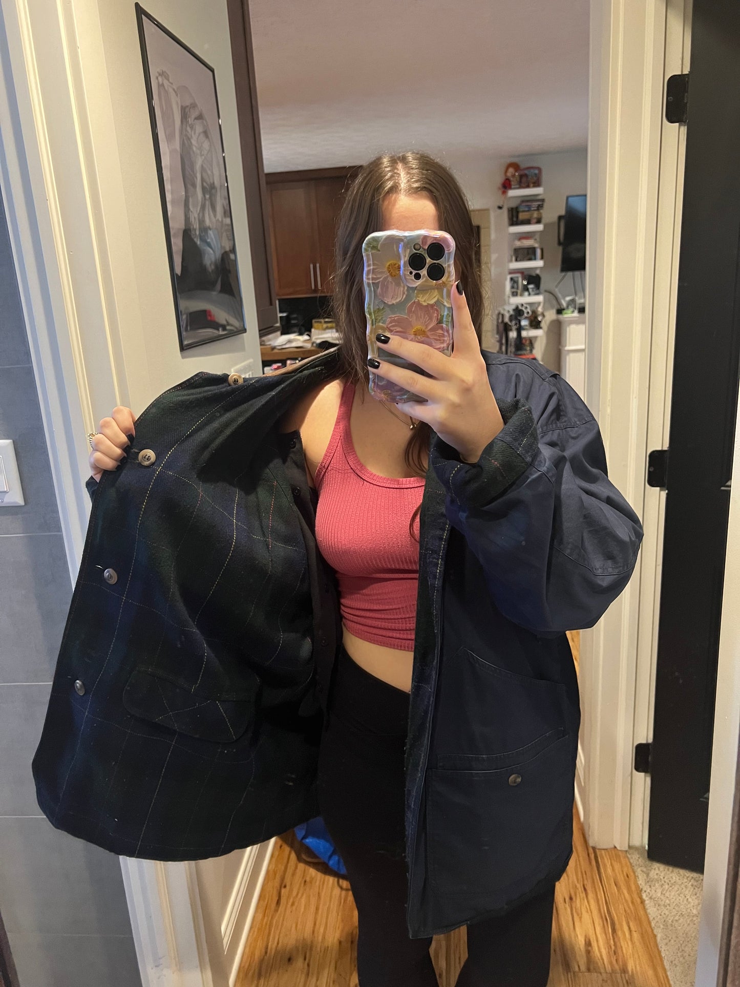 Reversible blanket lined barn jacket
