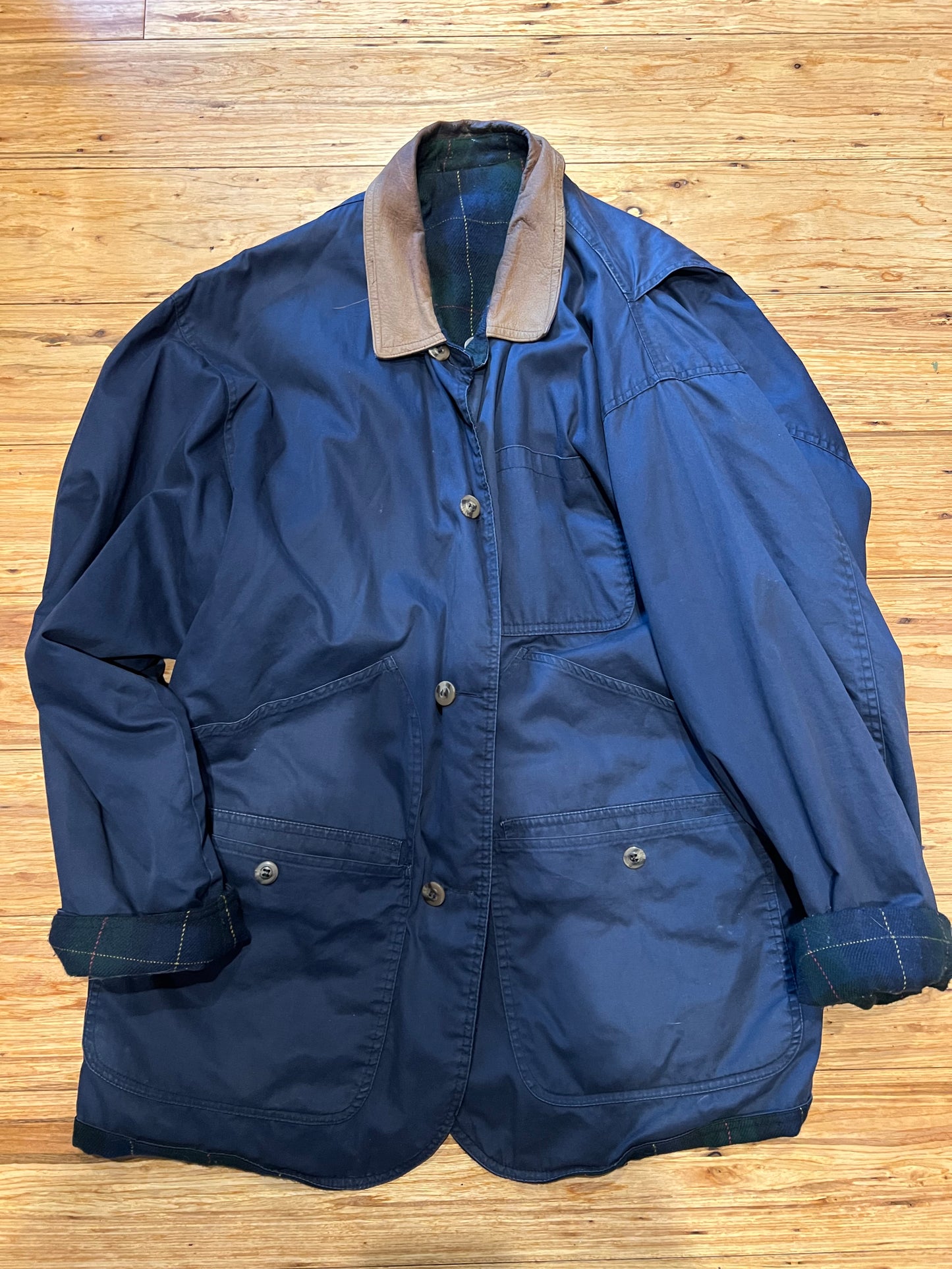 Reversible blanket lined barn jacket