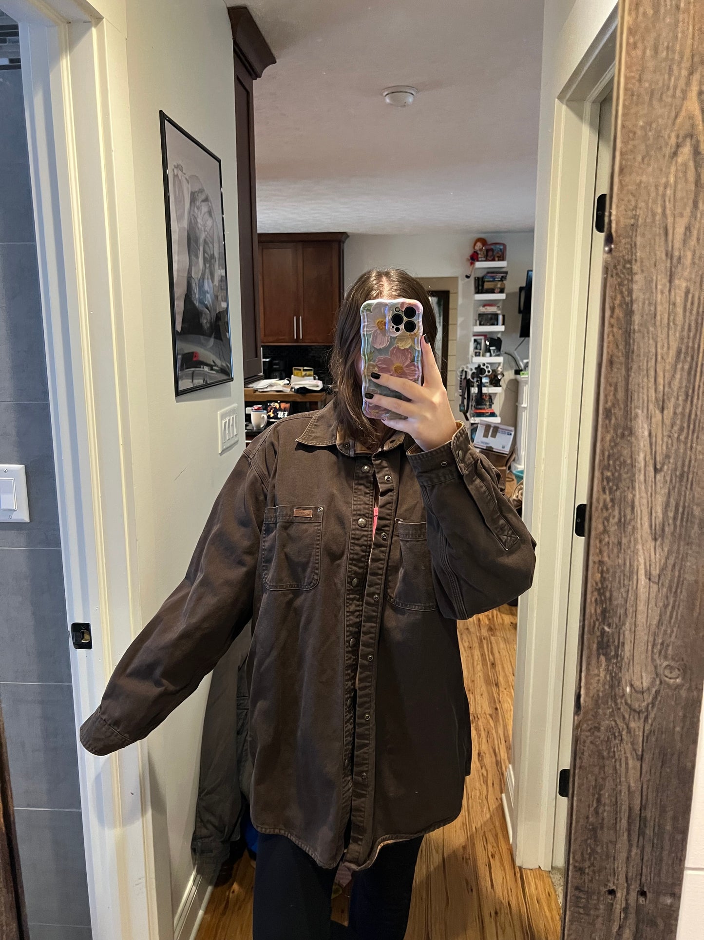 CARHARTT blanket lined button up barn jacket