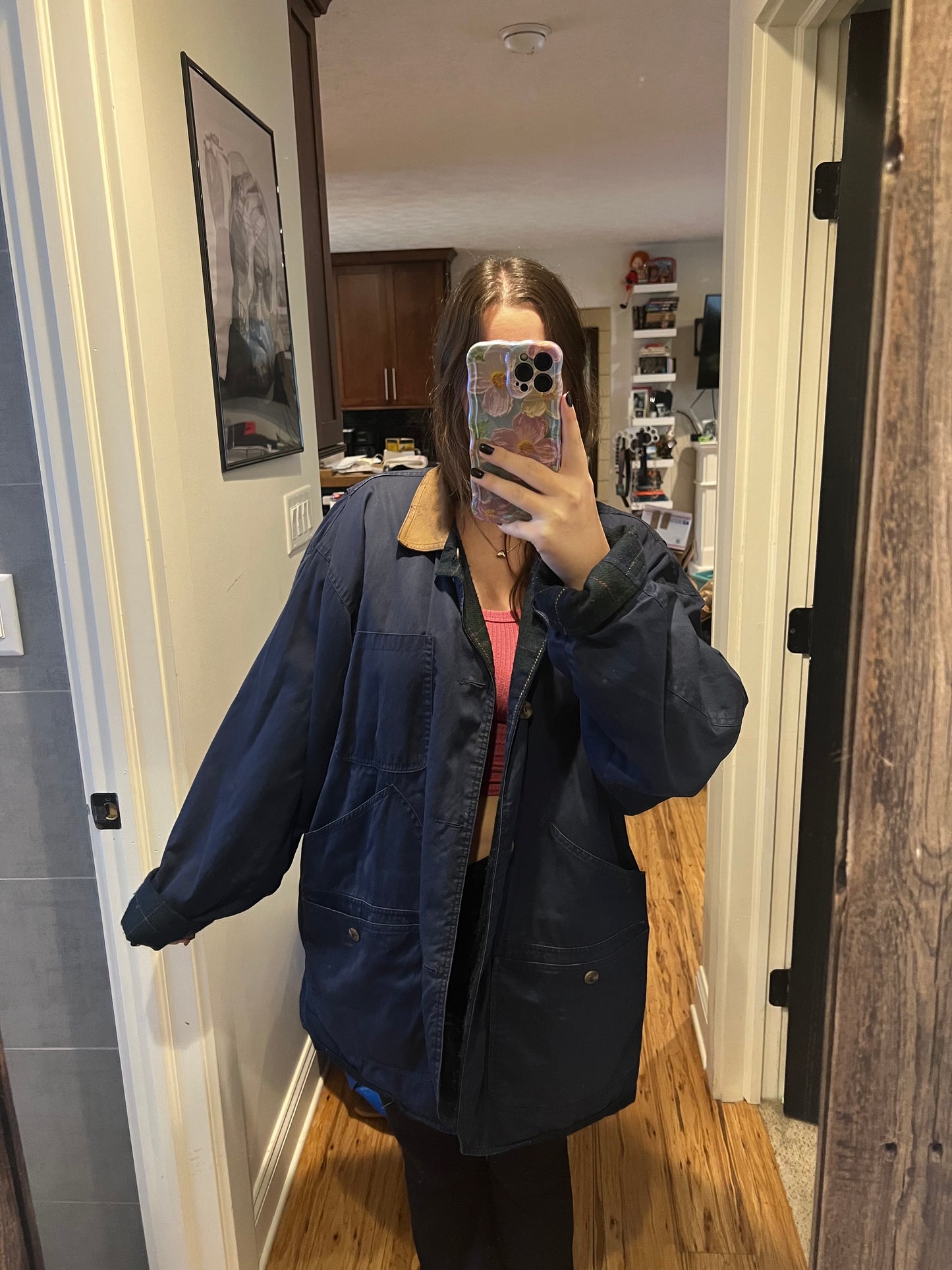 Reversible blanket lined barn jacket