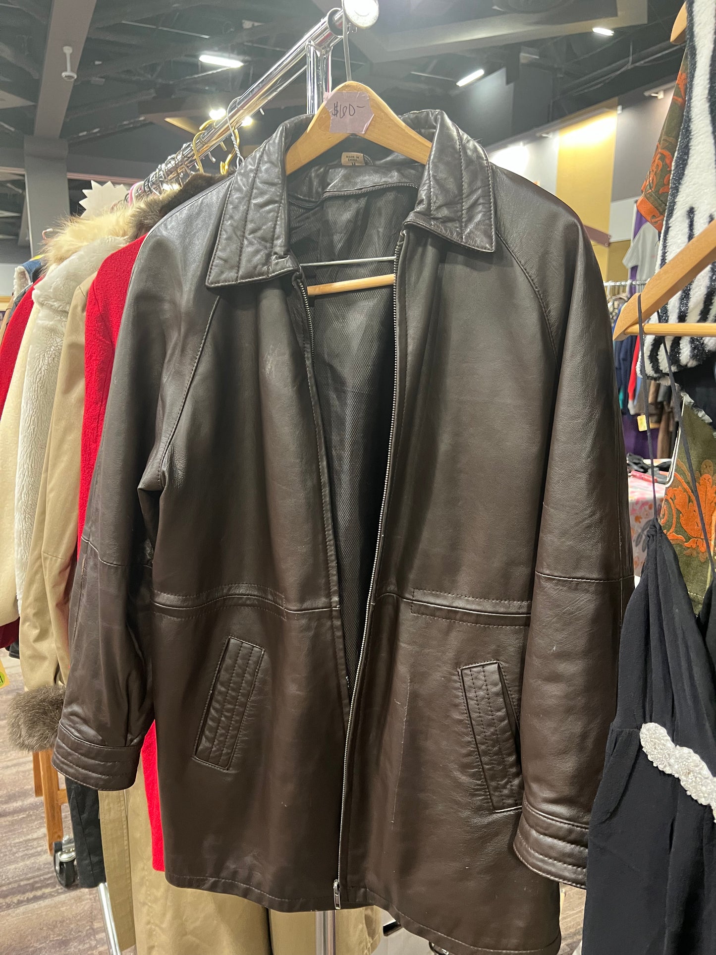 Brown leather jacket