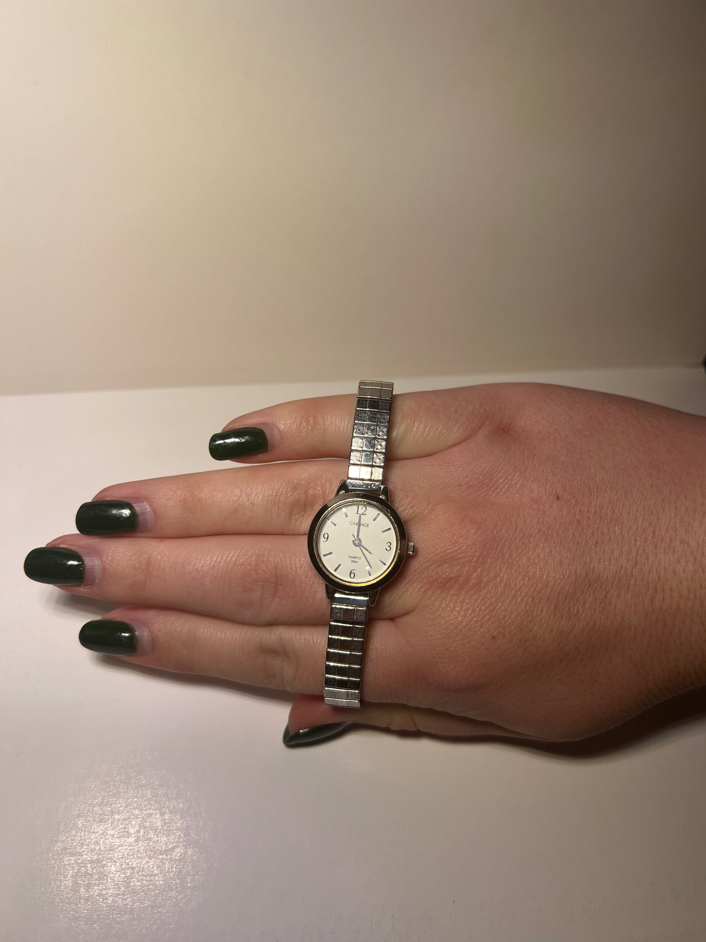 6” {stretchy band} Vintage Silver Watch