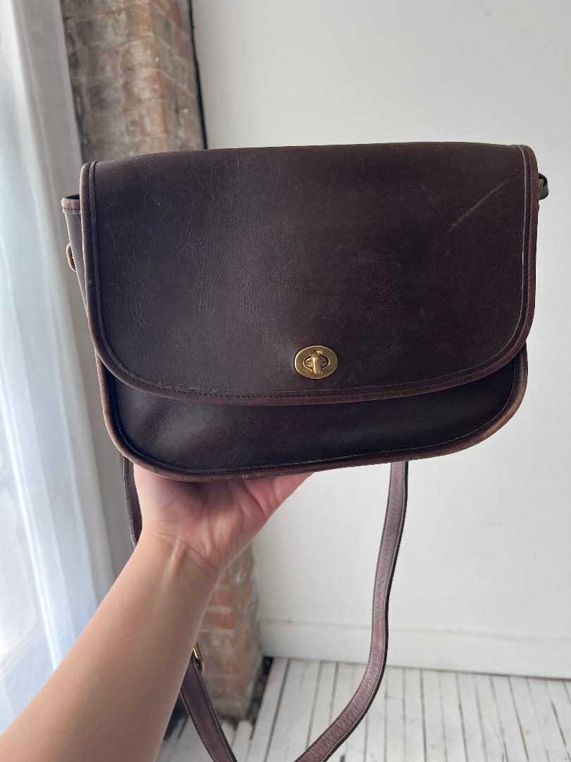 Vintage Coach 9790 Classic Cherry Brown Leather Crossbody