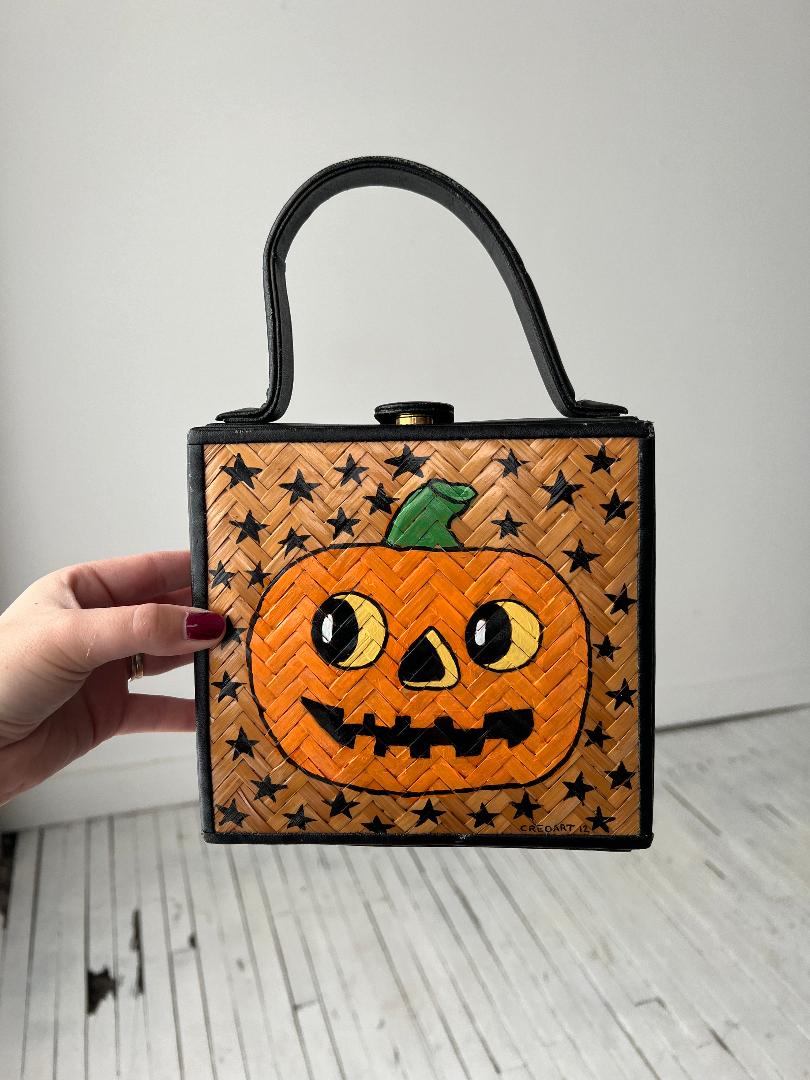 1970's Hand Painted Leather Purse