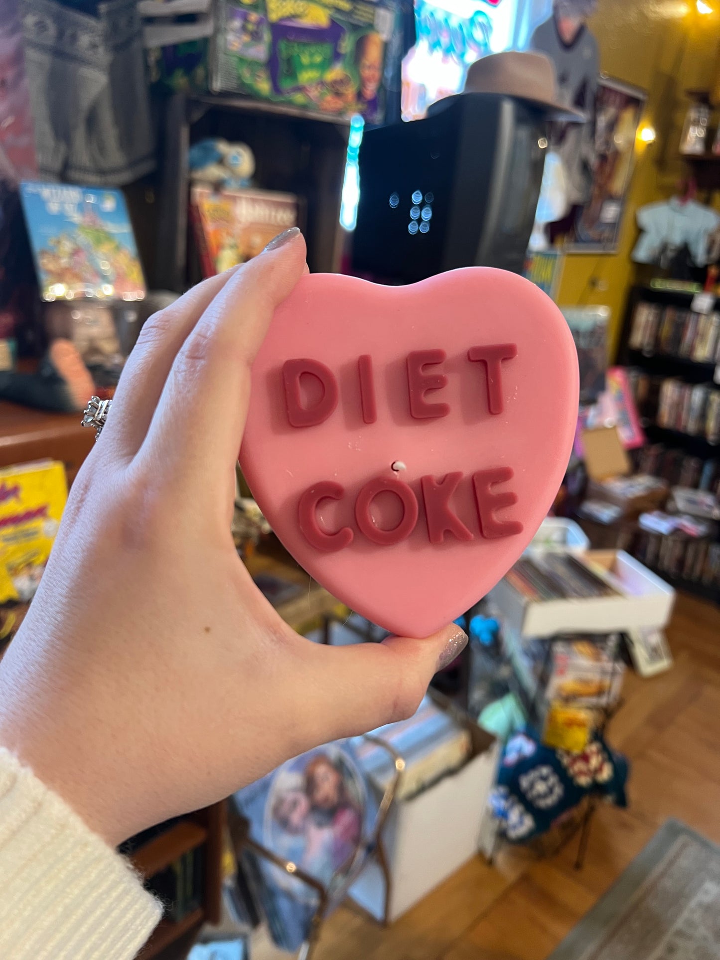 “Diet Coke” Candy Heart Candle (PINK)